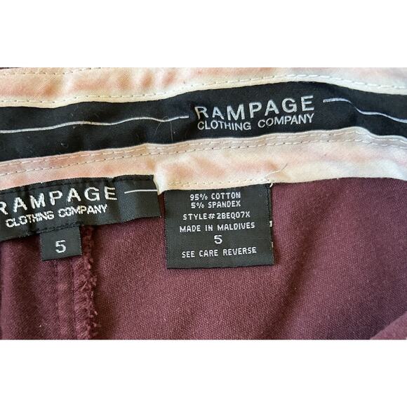 Y2K Burgundy Crushed Velvet Pants 5 RAMPAGE Corduroy Bootcut Office Siren Glam - Picture 9 of 16